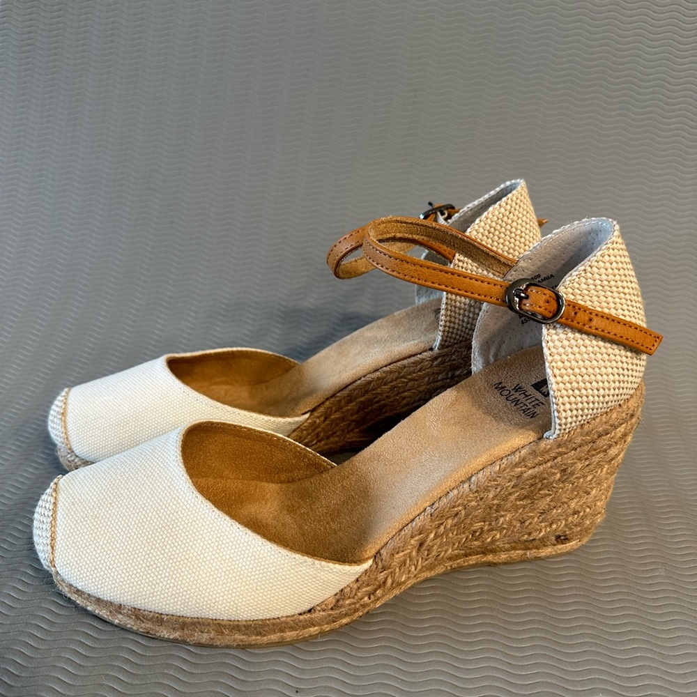 White Mountain Cream and Tan Espadrilles